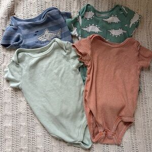 Carter's Short-Sleeve One-Piece Bodysuit Set - Blue, Green, Mint, Rust